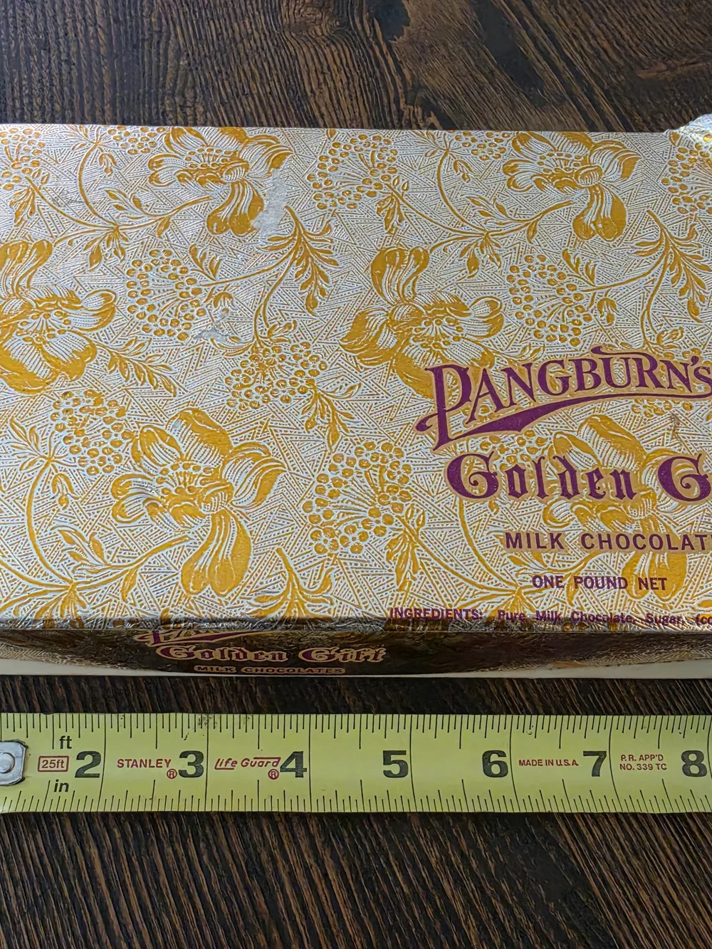 Vintage Pangburn's Golden Gift Milk Chocolates Candy Box Fort Worth Texas 1950s